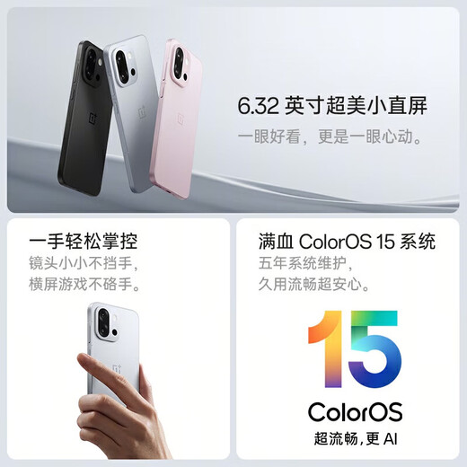 OnePlus 13T New 5G Mobile Phone Snapdragon 8 Extreme Edition Glacier Battery Super Performance Small Straight Screen OPPO Morning Mist Gray丨16GB+256GB Official Standard Configuration