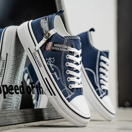 Changxiang Huili Leinwandschuhe Herren Sommer atmungsaktive Schuhe Vielseitige Studentin Klassische Stoffschuhe Sport lässig Stoffschuhe Leichte weiche Sohle Schuhe RF-G08 Blau 42