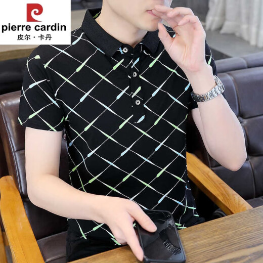 皮尔卡丹2024夏季新款Polo衫短袖男潮牌ins修身翻领半袖T恤男士上衣服 F9226卡其 M