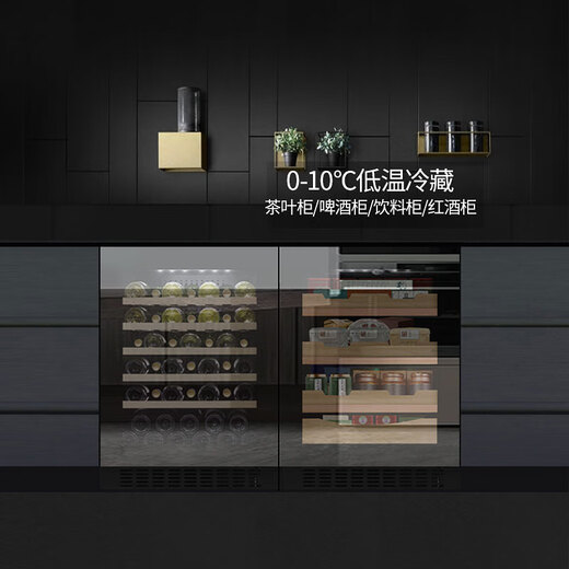DBERLAN 40-piece under-counter embedded wine cabinet constant temperature wine cabinet beverage cabinet tea refrigerator cabinet built-in wall household fixed frequency - full glass door single temperature 51 bottles