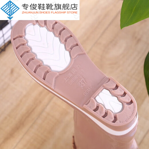 专俊棉水靴高筒雨鞋女长筒雨靴防滑水鞋加棉套鞋胶鞋韩国时尚女式高帮 718高筒绿色 40