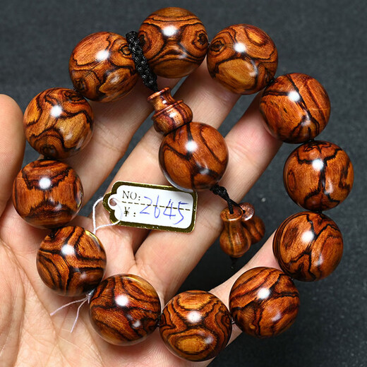 DR GRAFFCARNY Hainan bracelet 20mm sea yellow old material Buddhist beads purple oil pear wood eye grimace tiger skin pattern couple light purple 20mm (3882