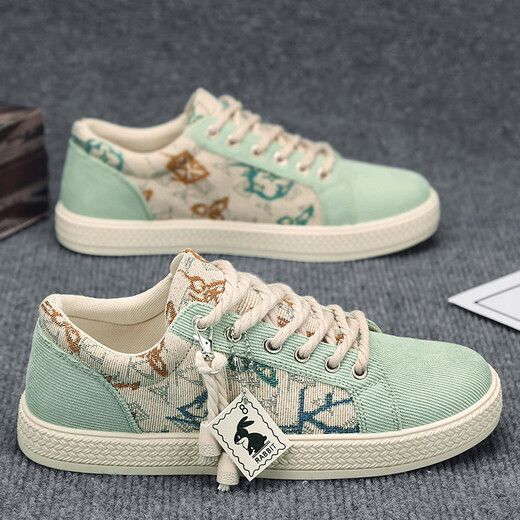 Woodpecker 2025 Nouveaux chaussures pour hommes décontractées pour hommes vieilles chaussures de tissu beijing pour hommes chaussures de toile avec une semelle en couches minces chaussures à la mode 9923 noir 42