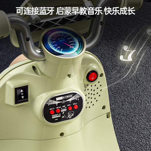 Hello Baby 2025 nouvelle voiture électrique pour enfants moto double tricycle peut s'asseoir sur batterie parent-enfant voiture télécommande voiture blanc/double entraînement double moteur batterie 12V4 + télécommande