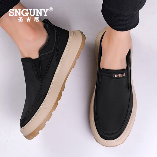 Snguny Light Light Luxury Brand Casual Shoes Men's 2025 Spring and Summer New Canvas Shoes Being Men's Boldable Spare Shoes One-Foot Foot Cover 41 (255 mm)