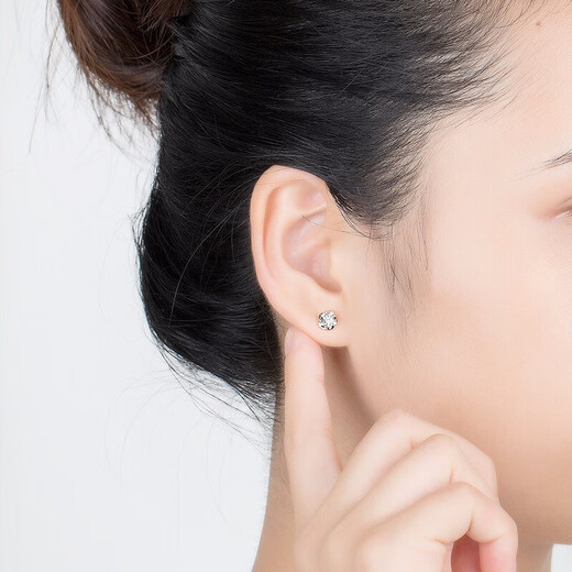 DL 1998 Fat Donglai same style platinum earrings PT950 platinum women's 18k diamond earrings 2024 new trendy Christmas earrings pair