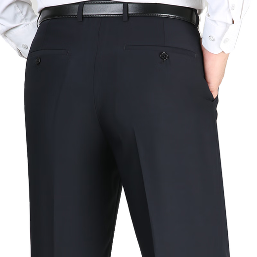 
BESTON Mulberry Silk Spring and Summer Trousers New style of non-iron middle-aged and elderly straight loose pants High-waisted daddy pants 9901 navy blue summer thin mulberry silk size 29 [2 feet 2 waist] All size