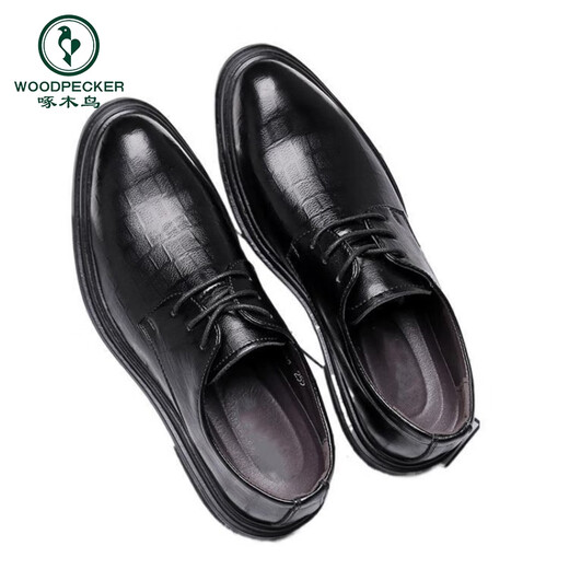 Specht Lederschuhe koreanische Style Business 2025 Frühling lässig atmungsaktives britisch-vorgeschützter innerer Höhenverbesserung formeller Verschleiß-Bräutigam-Schuhe Schwarz 9928 40