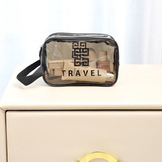 化妆包休闲洗漱包迷你手拎包大容量便携收纳旅行游泳 灰黑色【大号】x1 29*11*21cm