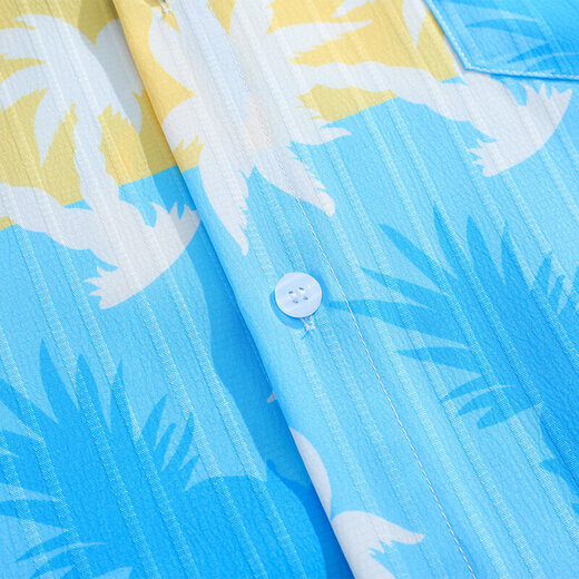 Xunterson Hawaiian Style Vacation Shirt à manches à manches courtes masculines NOUVEAU COLLAIRE CUBAN FLORAL LOBLE CONSTUSSION COST TRENDY 7027 Libanais Purple M recommandé dans les 120 Jin [Jin est égal à 0,5 kg]