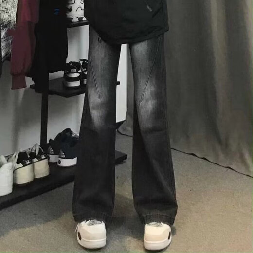 吉普（JEEP）男士牛仔裤新款特级高街水洗美式复古潮牌直筒夏季休闲宽松长裤子 719#黑色 M