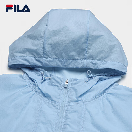 Fila Damens gewebte Jacke Yang mi gleicher Stil 2025 Herbst Neue Mode lässig Lose Sonnenschutz Kapuze mit Hanging Blue-lb M 165/84a/m