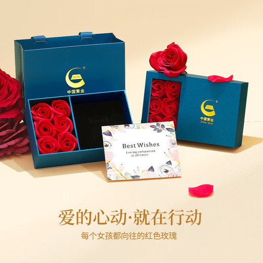 China Gold Gold Earrings 18K Gold Earrings Transfer Gold Jewelry Birthday Gift for Girlfriend Mom Wife Wedding Anniversary 18k Gold Love Heart Earrings + Certificate Gift Box