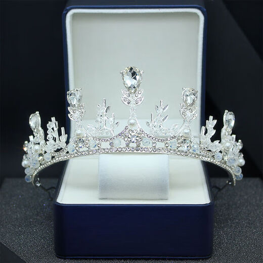 Zi Jiafu birthday crown tiara for girls, high-end goddess 18-year-old adult headband, elegant princess bride wedding J silver birthday crown