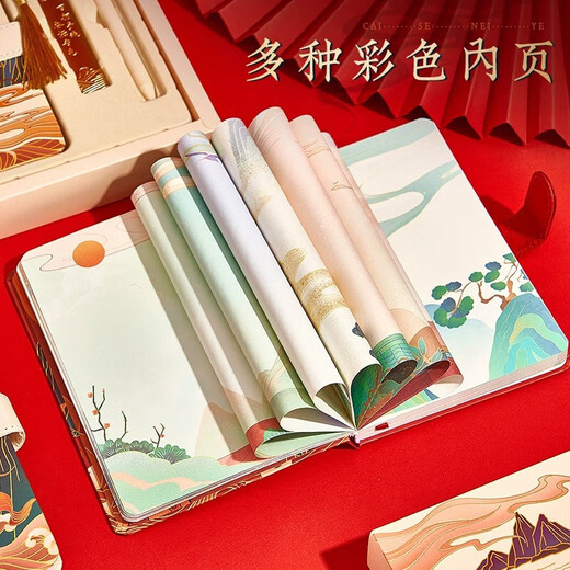 Paper Ouli notebook gift box hand account stationery set cultural and creative gift middle school entrance examination college entrance examination graduation gift 100-day oath-giving gift 18-year-old adult gift for women and boys birthday gifts future promising [bookmark gift box gift bag model] + greeting card