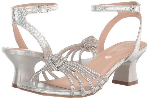 Steve Madden Girls Lucia, Silver Silver 5 Big Kid