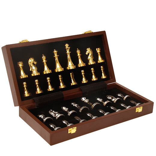 
Export folding metal chess smart chess box chess pieces magnetic chess metal gold 6630/39*39cm*3.5 (Wang Gao 7.6cm)