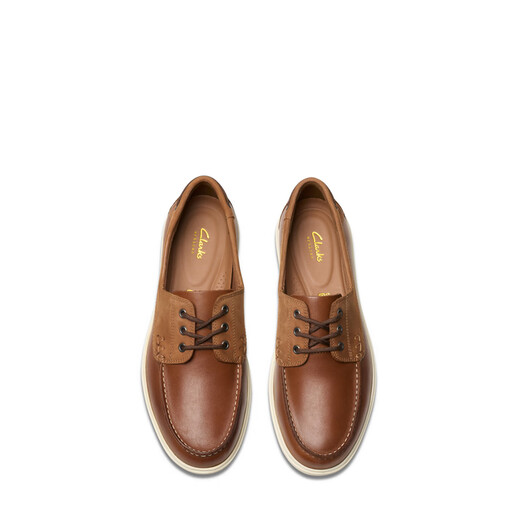 Clarks Bratton Boat Chaussures masculines Nouvelles chaussures de cuir de banlieue décontractées à lacets à lacets de vache