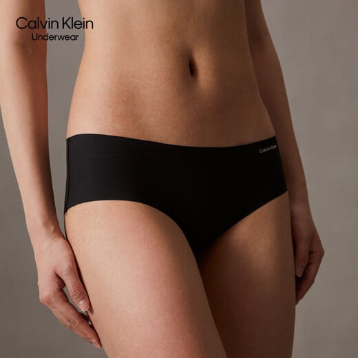 Calvin Klein内衣女士两条装无痕棉质裆防夹臀半包臀内裤QP1049O 6XY-太空黑/肉色 XS