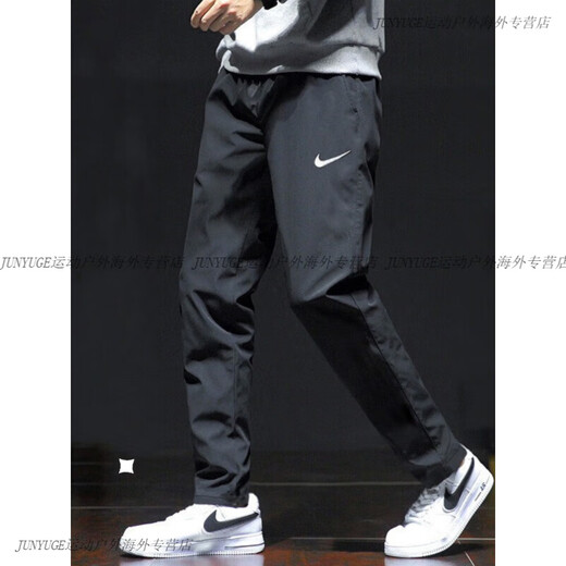 耐克（NIKE）裤子男裤夏季跑步休闲梭织薄款长裤宽松直筒裤速干运动裤 DM6627-010 速干梭织 直筒裤 S 推荐100-120斤