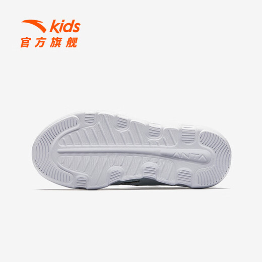 ANTA Children's Sandals Men's Big Children's Shoes 2025 Summer New Product Baotou Lightweight Outdoor Soft Elastic Beach Shoes Black/Anthracite Gray-3 35