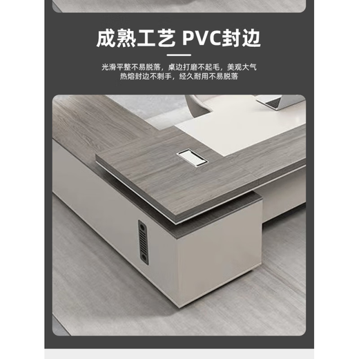 Desk Simple Modern Manager Desk Office Furniture Attractive President Supervisor Desk and Chair Combination Boss Desk 1.6 Meter Boss Desk + Deputy Cabinet (Installation Included)