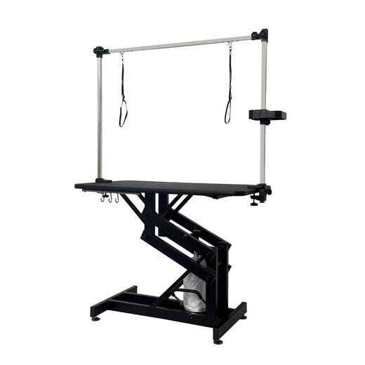 BAOHE DC Hydraulic Lifting Pet Grooming Table Grooming Table Dog Style Trimming and Blowing Pet Shop Special High-end Large and Medium Size 1.2m Hydraulic Aluminum Side Arms Blue and White