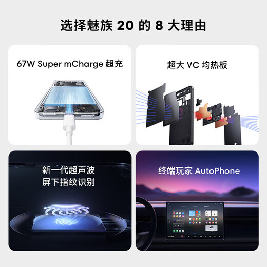 Meizu 20 Snapdragon 8 de segunda generación Chip 144Hz E-Sports Straight Screen 5000W Píxeles National Mobile Phone Activate Monologue 12GB+256GB