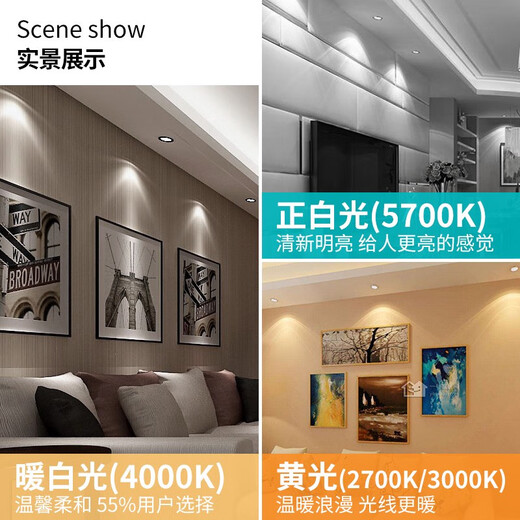 雷士（NVC）雷士照明LED筒灯NLED92225 NLED9223 92235 9224 9225铝材砂银色 9223砂银-开孔85-6W-白光 5700K