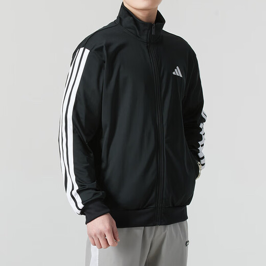 Adidas Jacket Hombres 25 Summer New Sportswear Fitness Entrenamiento Carriendo ejercicio Casual Wathed Chaqueta Top Ji8816/Negro/Blanco M