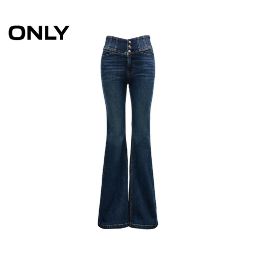 ONLY2025 new summer hot girl design slim high-waist flared jeans for women|125332002 J36810 washed denim blue S S pants length reduced