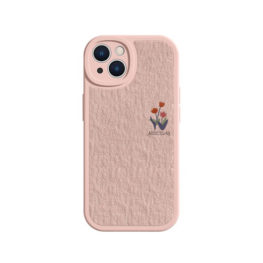 凯联威iPhone15pro手机壳苹果14plus郁金香16pro小清新13Pro简约12proma 砂粉色多花-XP12858H iPhone16
