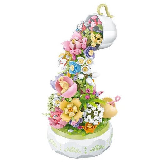 LEGO kompatible Internet -Promi -Bausteine ​​Blumenkolben Bouquet Rosenversammlung Spielzeug chinesischer Valentinstag Teacher's Day Geschenk 7372 Blumenbox kann gezogen werden - Rose Secret Worte