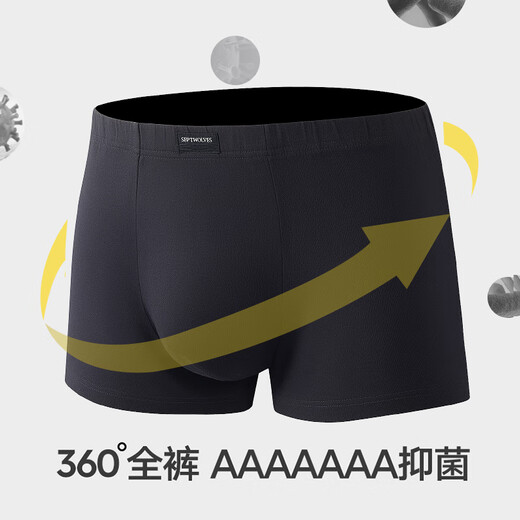 Seven Wolf Underwear Men's 7A Antibacterial Pure Cotton 100% Cotton Men's Underwear Boxer Shorts Men's 4 Packs Classic Style
