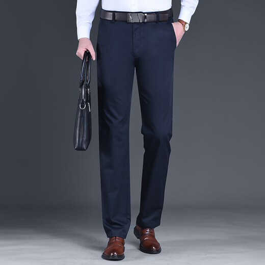 Tommy Shekelly [Tommy Tony] Casual Hosen für Männer, alle Baumwoll-DP Iron-freies Freizeit komfortable dünne Geschäfte geradlinige Hose für Männer, 15601 Blau 29 Taillenumfang 2 Fuß 2