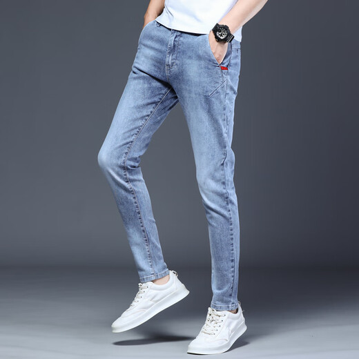 VFVQ Jeans elásticos de los jeans estiramientos de alta gama 2025 Pantalones nuevos para hombres pantalones de color lento casual gris 1048 modelos 27
