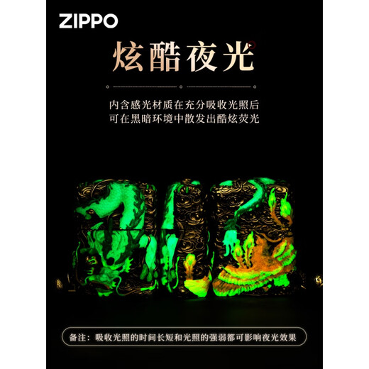 Zippo leichter offizielle Version für Männer Original Heavy Armor Dragon und Phoenix Windschutz Valentinstagsgeschenk für Freund, reichste und Best-Silber-Silver [eigenständig ölfrei] dy9902t