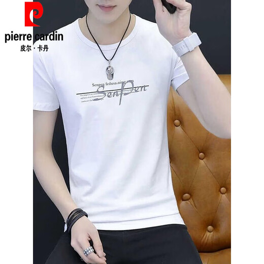 Pier Cardin T-shirt à manches à manches courtes pour hommes Slim Fit Fin Casual Top Silk Silk à mi-manche T-shirt Round Coule de style coréen T-shirt de la fête des pères coréens T-shirt anti-ride T-shirt 1423 4xl (175) Jin [Jin est égal à 0,5 kg] -185 Jin [Jin est égal à 0,5 kg]