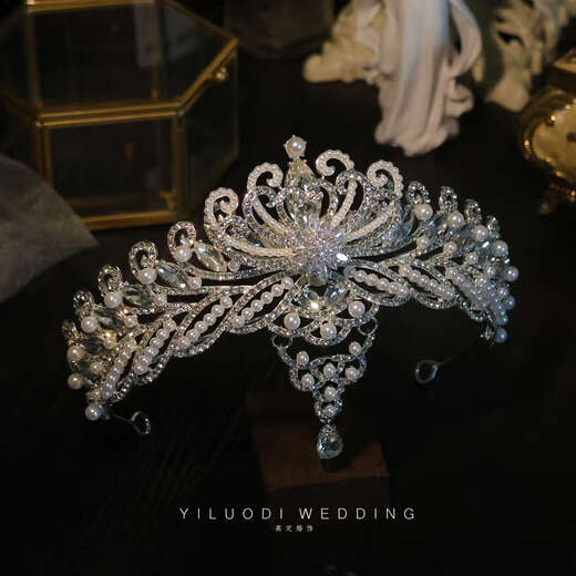 
Chi Xing elegant and gorgeous European and American retro bride crown wedding wedding dress crown styling and makeup headdress stage birthday hair accessories retro zircon pendant crown YLD-096