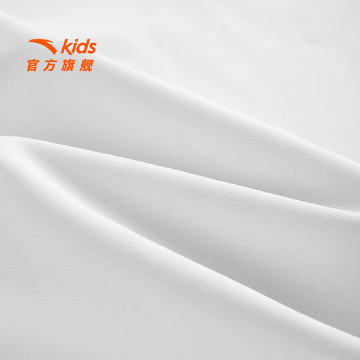 ANTA Children's Skirt Girls Clothing 2026 Summer Fashion Lapel Trendy Student Girls Dress with Shorts Versatile Pure White-1 140 cm