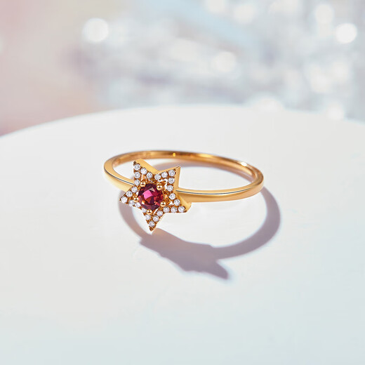 Meluxe 18K Gold Color Girl Ring Turmaline Ring Diamond Style Geburtstagsgeschenk für Frau [R15912] Turmaline 10 Punkte/13#