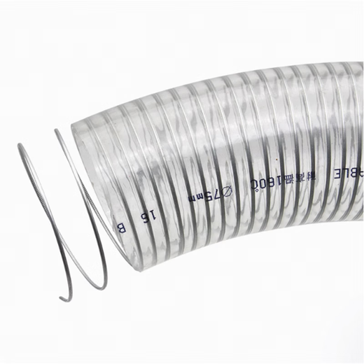 Asie Qinghe Tuyau en fil d'acier PVC Tuyau en plastique transparent Tuyau d'huile Tuyau sous vide Tuyau de pompage Tuyau en spirale Diamètre intérieur 25 mm-1 pouce / 1 mètre