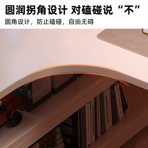 Shanshan Wood Art Corner Computer Desk Desktop Home Desk Bookshelf Integrated Double Gaming Table Corner Office Desk