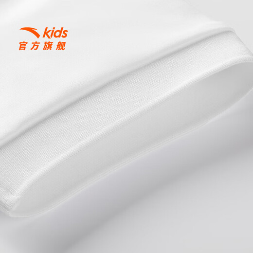 ANTA Children's Skirt Girls Clothing 2026 Summer Fashion Lapel Trendy Student Girls Dress with Shorts Versatile Pure White-1 140 cm