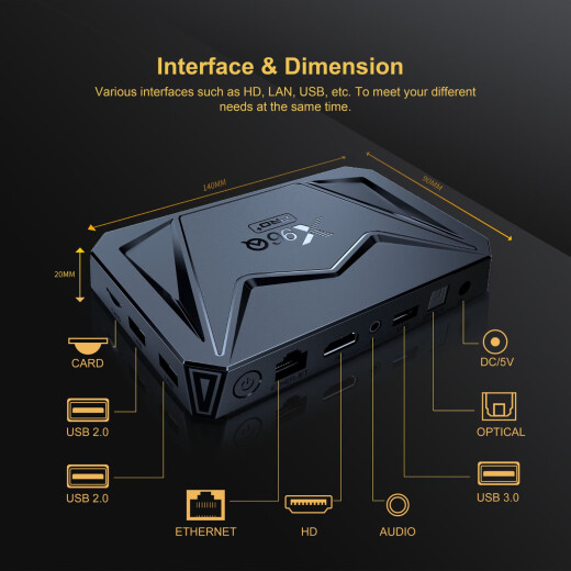 X96Q PRO+ 全志H728 android14 8K 1000M网口 WIFI6安卓盒 tv BOX 4GB 64GB+蓝牙遥控器 1000M