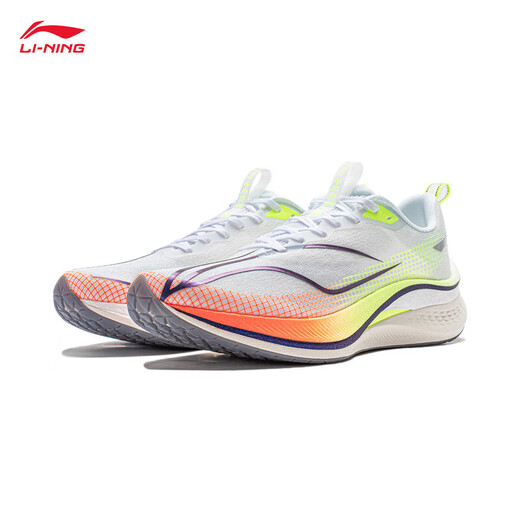Li ning Chitu 7 Pro 丨 Laufschuhe für die Untersuchung der Männer der Mittelschule für die Herrenschule für physische Tests Seil Atmungsabstimmung Marathon High Rebound Racing Sports Schuhe Standard Weiß/Fluoresziergelb und grün (025 Modelle) -1 42