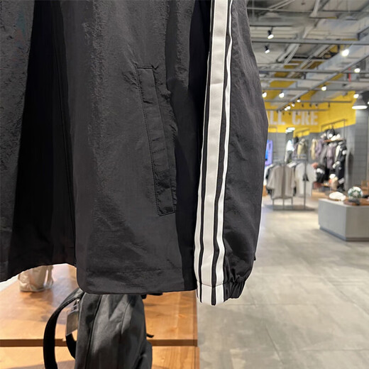 Adidas veste masculine 2025 Été Nouveau Sportswear tissé à la mode et polyvalence Colliers décontractés Veste KC3894 KC3892 Black / White L