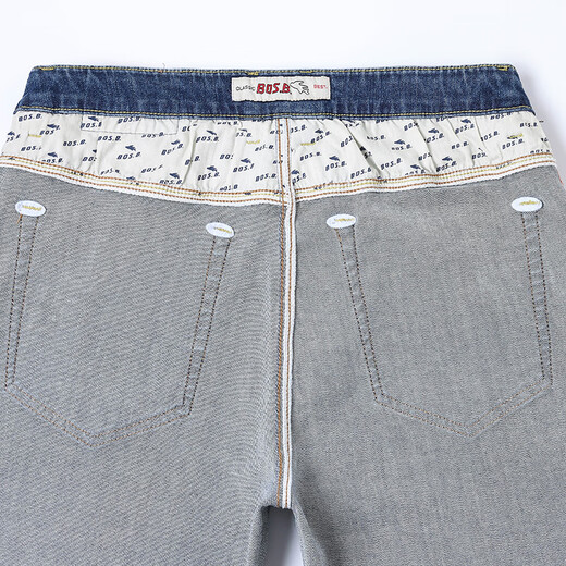 
Bosch Fort; BOS B Extended Jeans Men's Loose Straight Pants Retro Washed High Elastic Evergrande Business Leisure Trousers Counter Style Blue Regular 15619 29