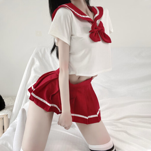 Elefant Sailor Uniform Campus JK Uniform verführerische sexy Pyjamas Passion Mitternachtsanzug CR Blue JK Uniform + 9756 hohle einteilige Kleid Eins Größe 80-125