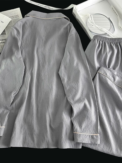 Honglianya 2025 Nouveau pyjamas pour hommes au printemps et à l'automne nuage coton manches longues pantalons longs adolescents minces de vêtements pour garçons